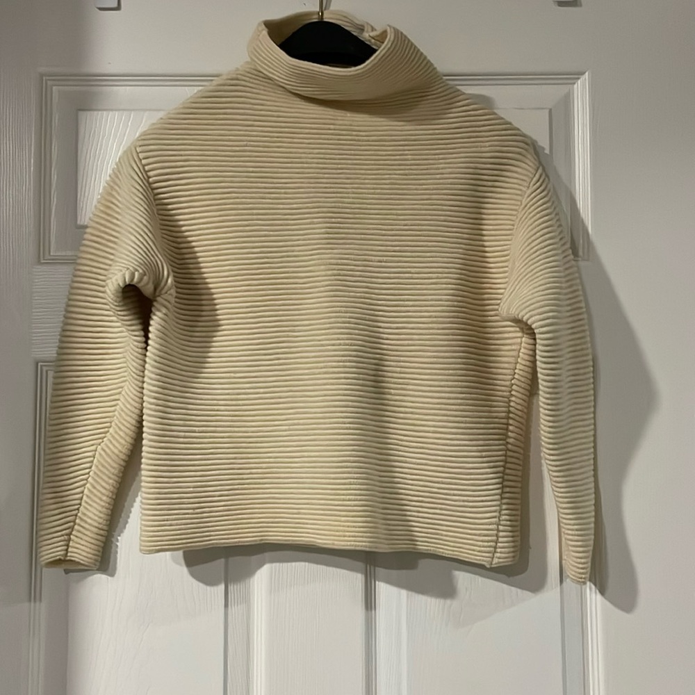 Wilfred cream knit mock neck sweater